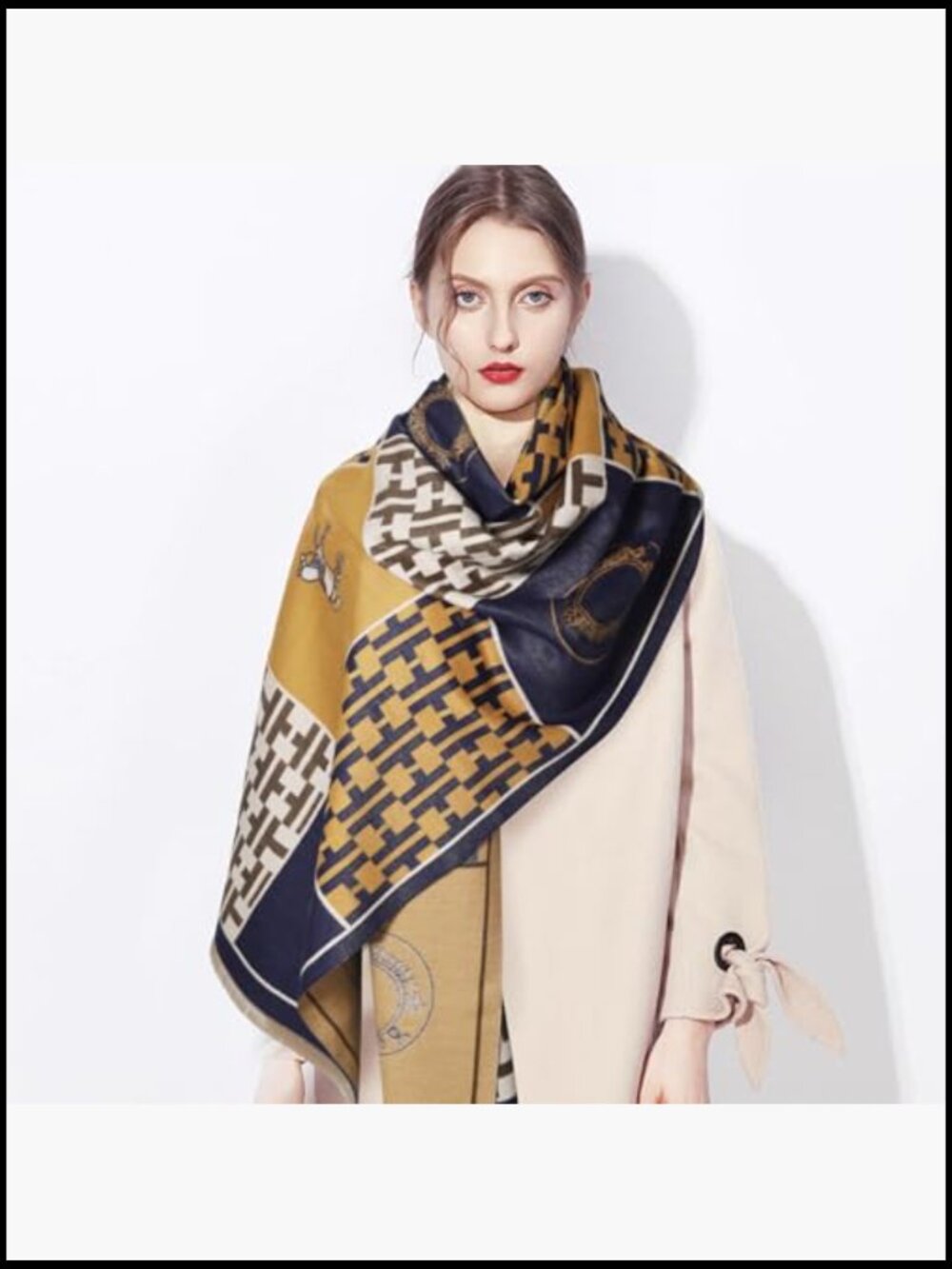 Silky Cashmere Shawl Wrap Elegant Evening Wear Reversible Poncho Cape - Picture 5 of 7